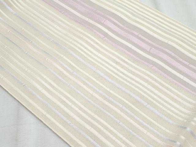 平和屋着物＊夏物　本場筑前博多織　八寸名古屋帯　竹並び　正絹　逸品　CABJ4525fb