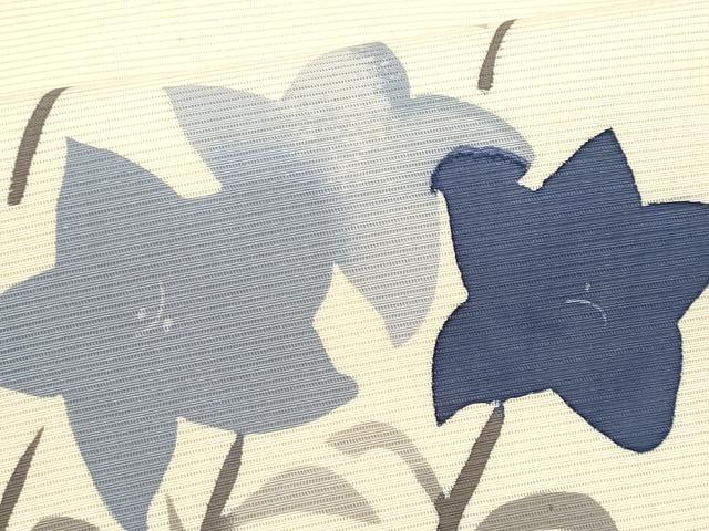 平和屋着物＊夏物　日展染色作家　高久空木　ろうけつ染　塩瀬　九寸名古屋帯　桔梗　正絹　逸品　CABJ4530fb