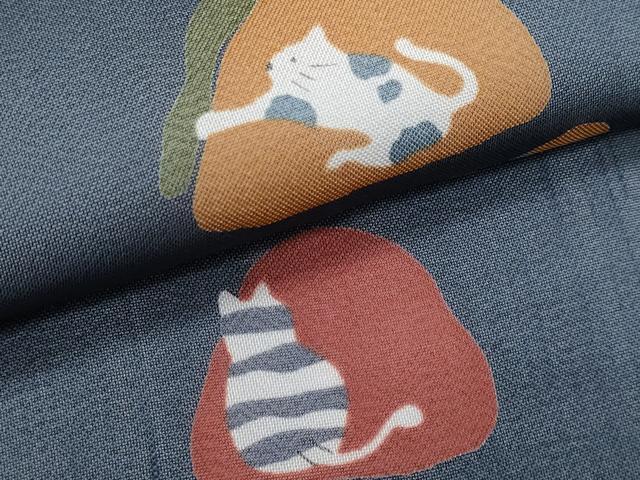 平和屋着物＊夏物　九寸名古屋帯　猫　正絹　逸品　CABJ4532fb