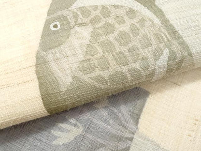 平和屋着物＊夏物　九寸名古屋帯　ろうけつ染　魚　麻　逸品　CABJ4535fb