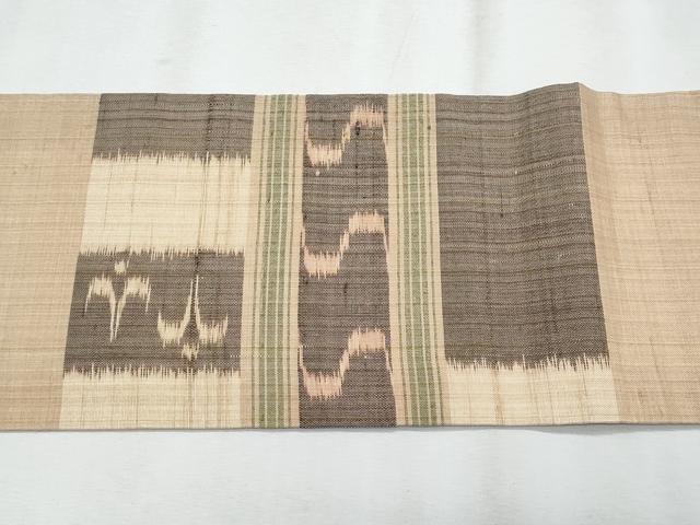 平和屋着物＊夏物　九寸名古屋帯　琉球絣文様　正絹　逸品　CABJ4540fb