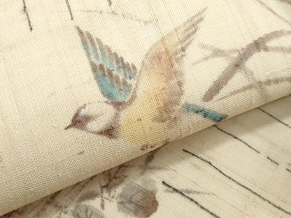 平和屋着物＊夏物　九寸名古屋帯　手描き　花鳥文　正絹　逸品　CABJ4544fb