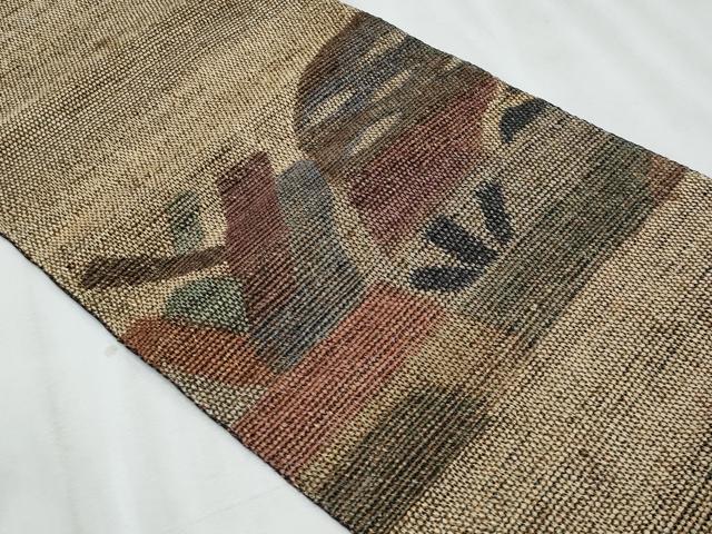 平和屋着物＊夏物　八寸名古屋帯　抽象文様　紙布　CABJ4545fb
