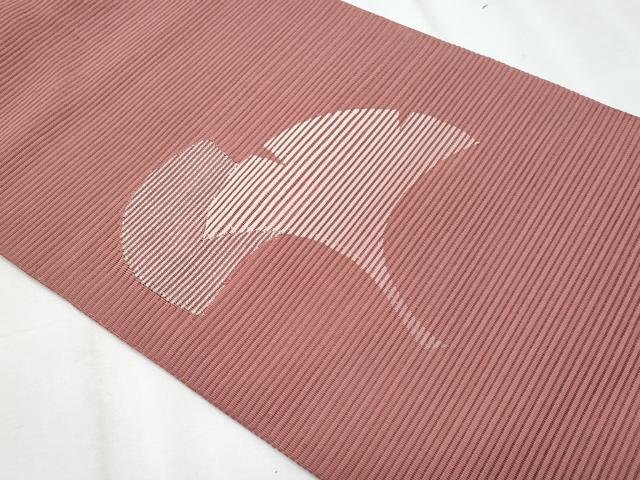 平和屋着物＊夏物　八寸名古屋帯　絽綴れ　いちょう　銀糸　正絹　逸品　CABJ4547fb