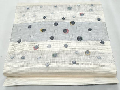 平和屋着物＊夏物　八寸名古屋帯　抽象文様　正絹　逸品　CABJ4550fb
