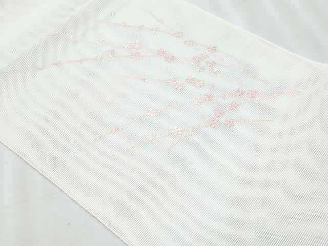 平和屋着物＊夏物　八寸名古屋帯　総刺繍　枝花文　CABJ4553fb