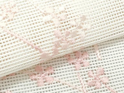 平和屋着物＊夏物　八寸名古屋帯　総刺繍　枝花文　CABJ4553fb