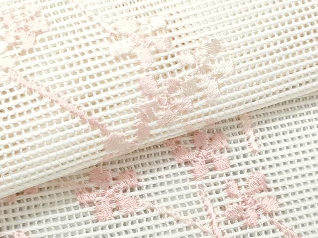 平和屋着物＊夏物　八寸名古屋帯　総刺繍　枝花文　CABJ4553fb