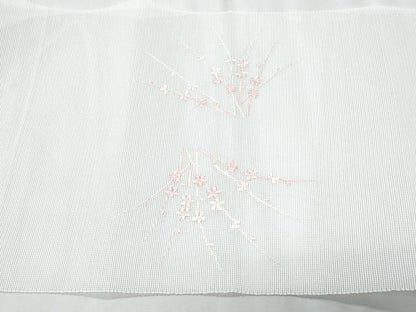 平和屋着物＊夏物　八寸名古屋帯　総刺繍　枝花文　CABJ4553fb