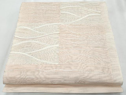 平和屋着物＊夏物　八寸名古屋帯　立波文　金銀糸　正絹　逸品　CABJ4555fb
