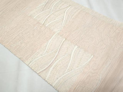 平和屋着物＊夏物　八寸名古屋帯　立波文　金銀糸　正絹　逸品　CABJ4555fb