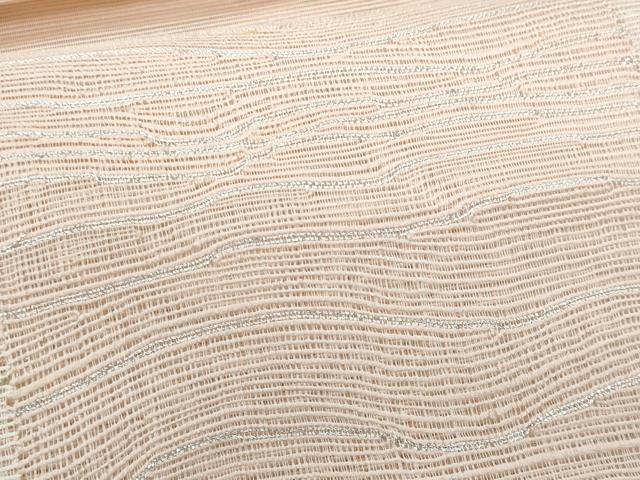 平和屋着物＊夏物　八寸名古屋帯　立波文　金銀糸　正絹　逸品　CABJ4555fb