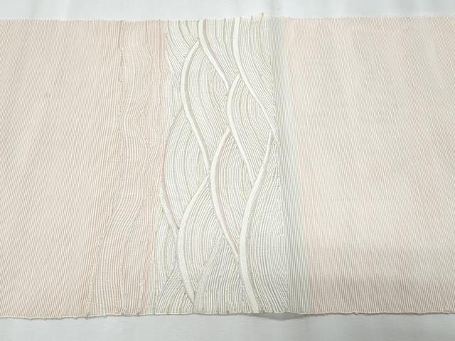 平和屋着物＊夏物　八寸名古屋帯　立波文　金銀糸　正絹　逸品　CABJ4555fb