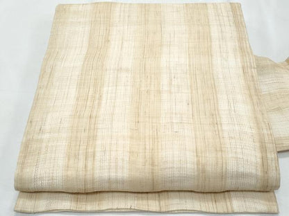 平和屋着物＊夏物　九寸名古屋帯　間道　麻　逸品　CABJ4557fb