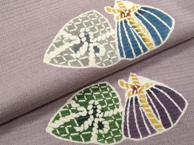 平和屋着物＊夏物　九寸名古屋帯　型染め　貝合せ　正絹　逸品　CABJ4560fb