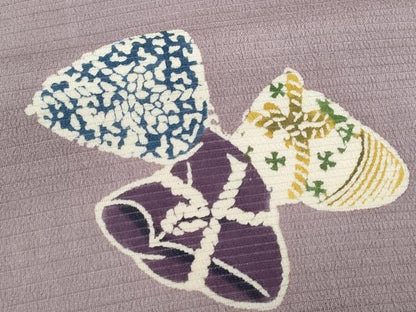 平和屋着物＊夏物　九寸名古屋帯　型染め　貝合せ　正絹　逸品　CABJ4560fb