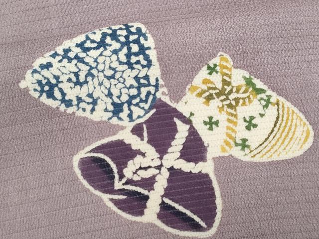 平和屋着物＊夏物　九寸名古屋帯　型染め　貝合せ　正絹　逸品　CABJ4560fb