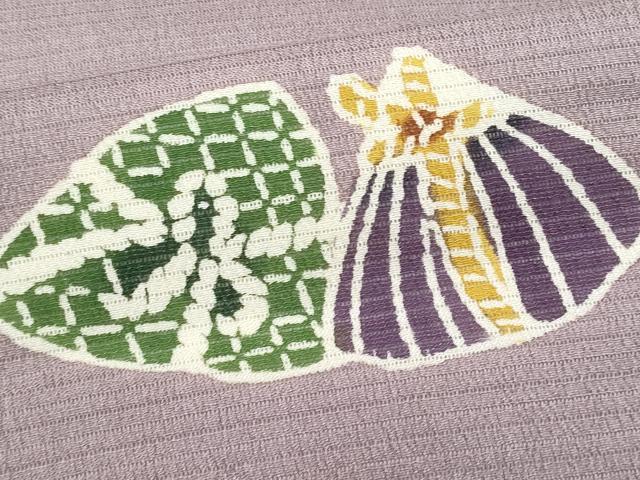 平和屋着物＊夏物　九寸名古屋帯　型染め　貝合せ　正絹　逸品　CABJ4560fb