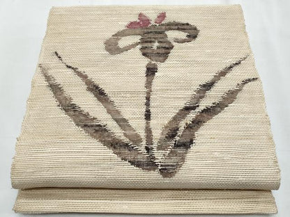 平和屋着物＊夏物　八寸名古屋帯　杜若　正絹　逸品　CABJ4562fb