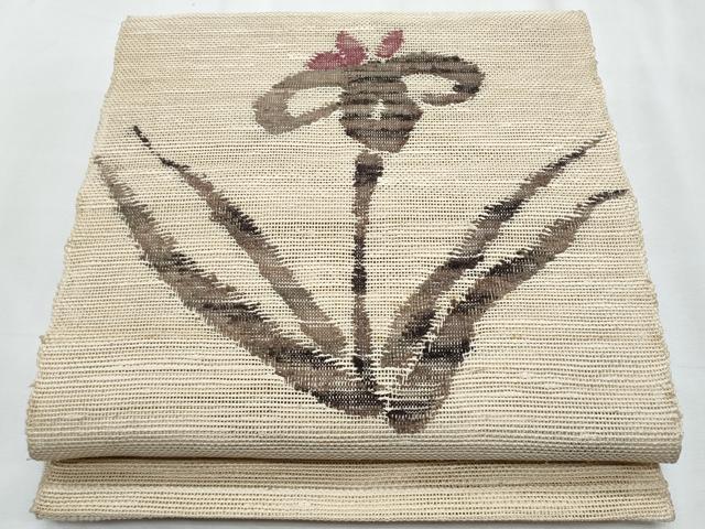 平和屋着物＊夏物　八寸名古屋帯　杜若　正絹　逸品　CABJ4562fb