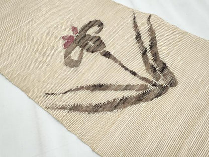 平和屋着物＊夏物　八寸名古屋帯　杜若　正絹　逸品　CABJ4562fb