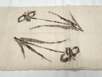 平和屋着物＊夏物　八寸名古屋帯　杜若　正絹　逸品　CABJ4562fb