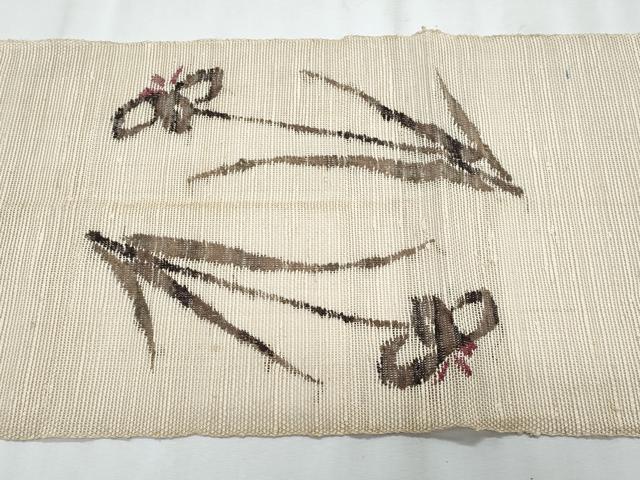 平和屋着物＊夏物　八寸名古屋帯　杜若　正絹　逸品　CABJ4562fb