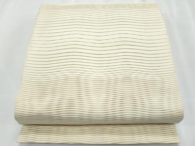 平和屋着物＊夏物　八寸名古屋帯　絽綴れ　よろけ縞　蜂蜜色　正絹　逸品　CABJ4565fb
