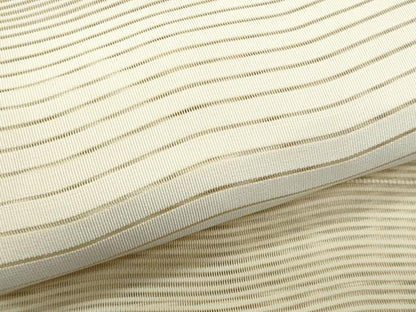 平和屋着物＊夏物　八寸名古屋帯　絽綴れ　よろけ縞　蜂蜜色　正絹　逸品　CABJ4565fb