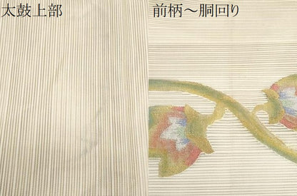 平和屋着物＊夏物　八寸名古屋帯　絽綴れ　更紗花文　金銀糸　正絹　逸品　CABJ4571fb