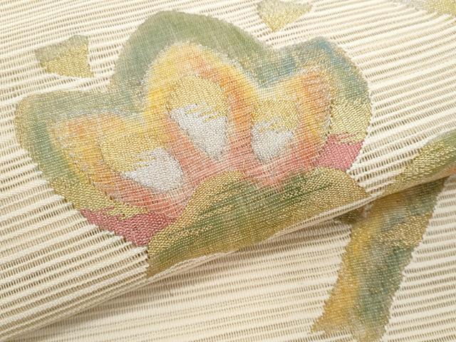 平和屋着物＊夏物　八寸名古屋帯　絽綴れ　更紗花文　金銀糸　正絹　逸品　CABJ4571fb