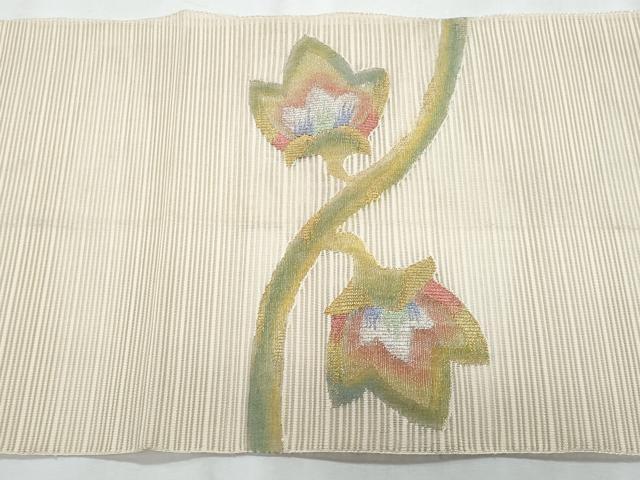 平和屋着物＊夏物　八寸名古屋帯　絽綴れ　更紗花文　金銀糸　正絹　逸品　CABJ4571fb
