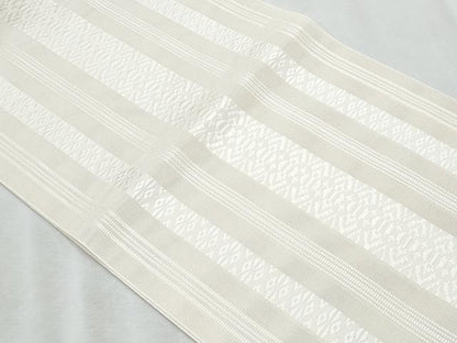 平和屋着物＊夏物　本場筑前博多織　八寸名古屋帯　紗献上　練色　正絹　逸品　CABJ4579fb