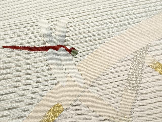平和屋着物＊夏物　八寸名古屋帯　絽綴れ　トンボ　籬　金銀糸　正絹　逸品　CABJ4587fb