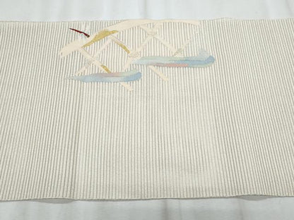 平和屋着物＊夏物　八寸名古屋帯　絽綴れ　トンボ　籬　金銀糸　正絹　逸品　CABJ4587fb