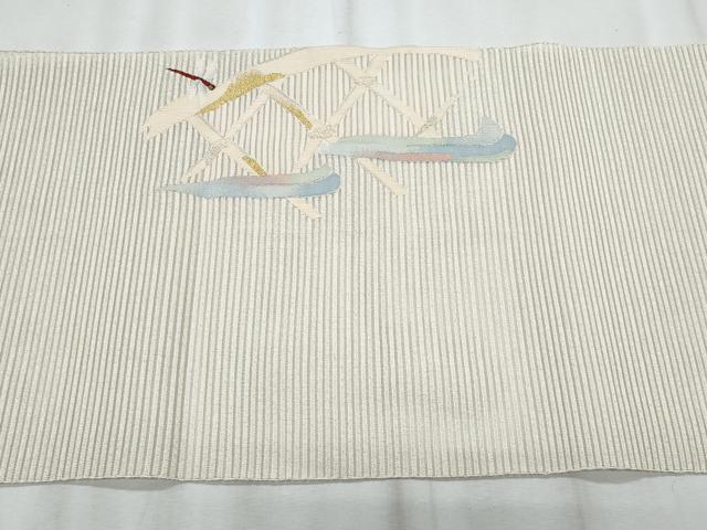 平和屋着物＊夏物　八寸名古屋帯　絽綴れ　トンボ　籬　金銀糸　正絹　逸品　CABJ4587fb