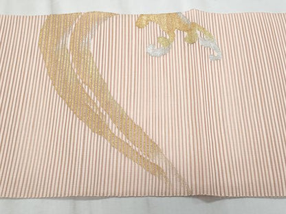 平和屋着物＊夏物　八寸名古屋帯　絽綴れ　立波文　金銀糸　正絹　逸品　CABJ4588fb