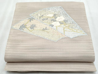平和屋着物＊夏物　八寸名古屋帯　絽綴れ　枝花文　金銀糸　正絹　逸品　CABJ4595fb