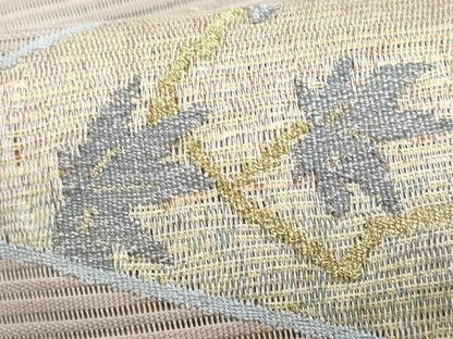平和屋着物＊夏物　八寸名古屋帯　絽綴れ　枝花文　金銀糸　正絹　逸品　CABJ4595fb
