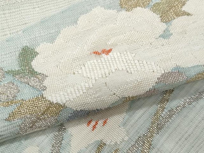 平和屋着物＊夏物　八寸名古屋帯　絽綴れ　草花文　金銀糸　正絹　逸品　CABJ4599fb