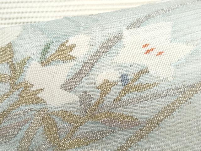 平和屋着物＊夏物　八寸名古屋帯　絽綴れ　草花文　金銀糸　正絹　逸品　CABJ4599fb
