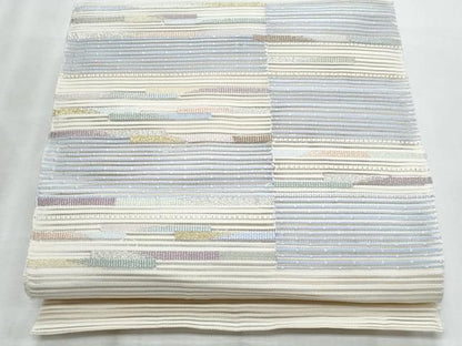 平和屋着物＊夏物　八寸名古屋帯　絽綴れ　横段文　正絹　逸品　CABJ4600fb