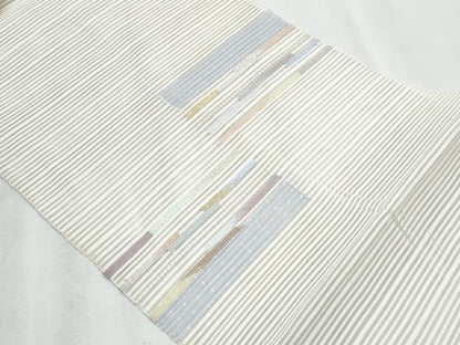平和屋着物＊夏物　八寸名古屋帯　絽綴れ　横段文　正絹　逸品　CABJ4600fb