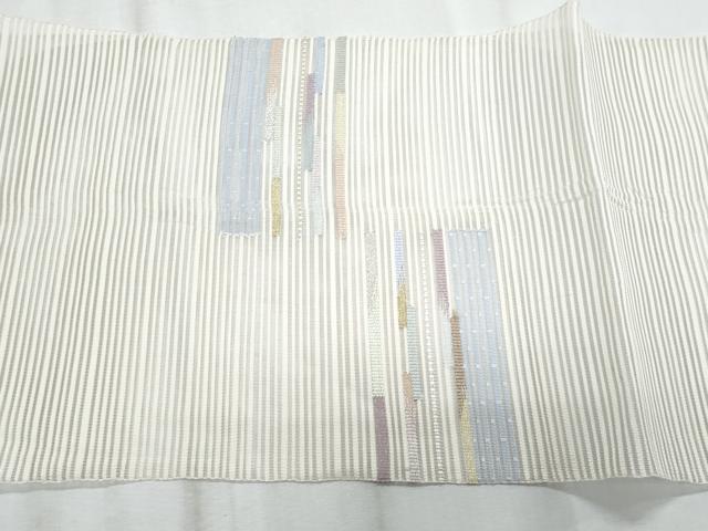 平和屋着物＊夏物　八寸名古屋帯　絽綴れ　横段文　正絹　逸品　CABJ4600fb
