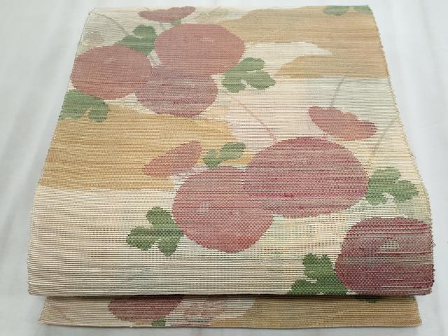 平和屋着物＊夏物　八寸名古屋帯　万寿菊　正絹　逸品　CABJ4601fb