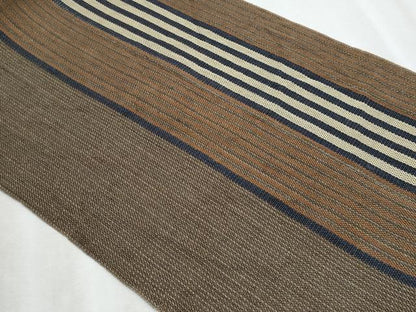 平和屋着物＊夏物　八寸名古屋帯　間道　絹　自然布　逸品　CABJ4603fb