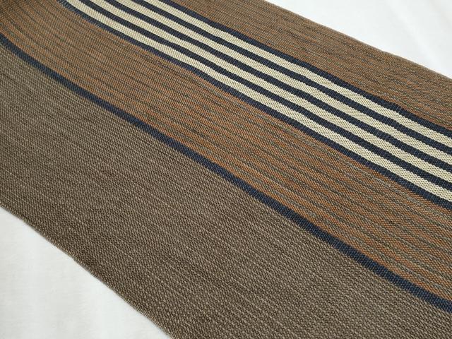 平和屋着物＊夏物　八寸名古屋帯　間道　絹　自然布　逸品　CABJ4603fb