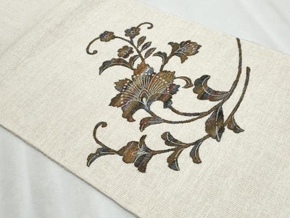平和屋着物＊夏物　八寸名古屋帯　更紗花文　正絹　逸品　CABJ4604fb