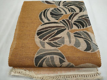 平和屋着物＊夏物　八寸名古屋帯　型染め　抽象文様　正絹　逸品　CABJ4605fb