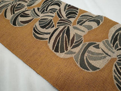 平和屋着物＊夏物　八寸名古屋帯　型染め　抽象文様　正絹　逸品　CABJ4605fb